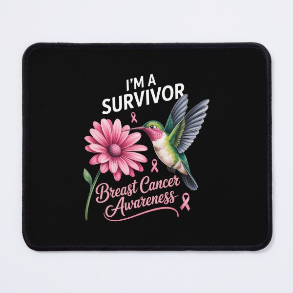 Item preview, Hummingbird Sunflower I'm A Survivor Breast Cancer Awareness designed and sold by SapfireStuArt.