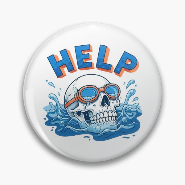 Item preview, HELP Drowning Skull Snorkeling Sticker Graphic designed and sold by nuel-art.
