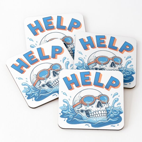 Item preview, HELP Drowning Skull Snorkeling Sticker Graphic designed and sold by nuel-art.