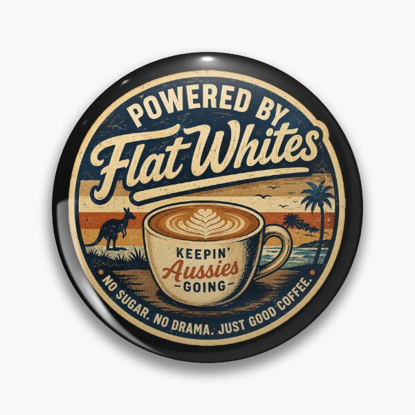 Item preview, Powered By Flat Whites Keepin Aussies Going Funny Australian Coffee designed and sold by Yellowriversss.