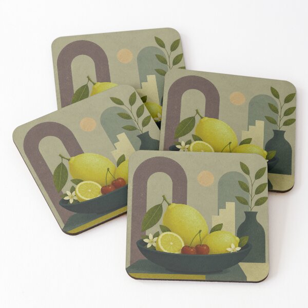 Item preview, Lemon & Cherry Still Life designed and sold by joycrysstudio.