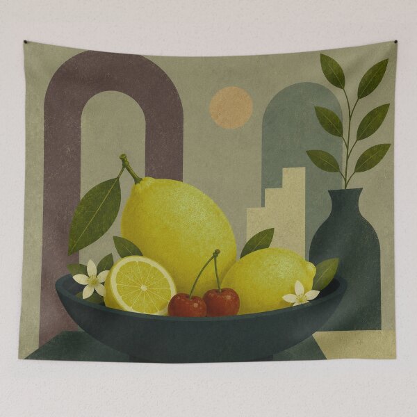 Item preview, Lemon & Cherry Still Life designed and sold by joycrysstudio.