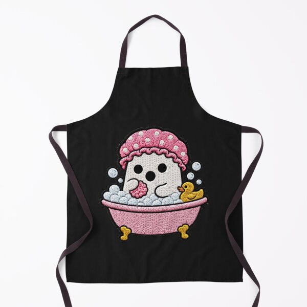 Item preview, Cute Ghost Bath Time Kawaii Embroidery Patch Design designed and sold by ColorSplash123.