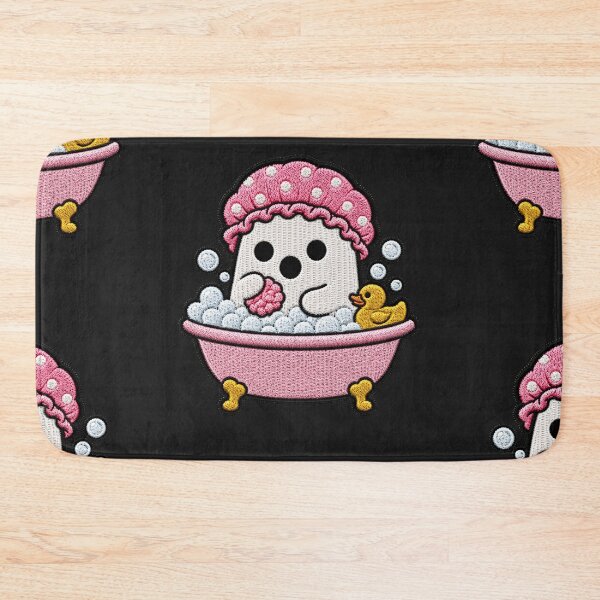Item preview, Cute Ghost Bath Time Kawaii Embroidery Patch Design designed and sold by ColorSplash123.
