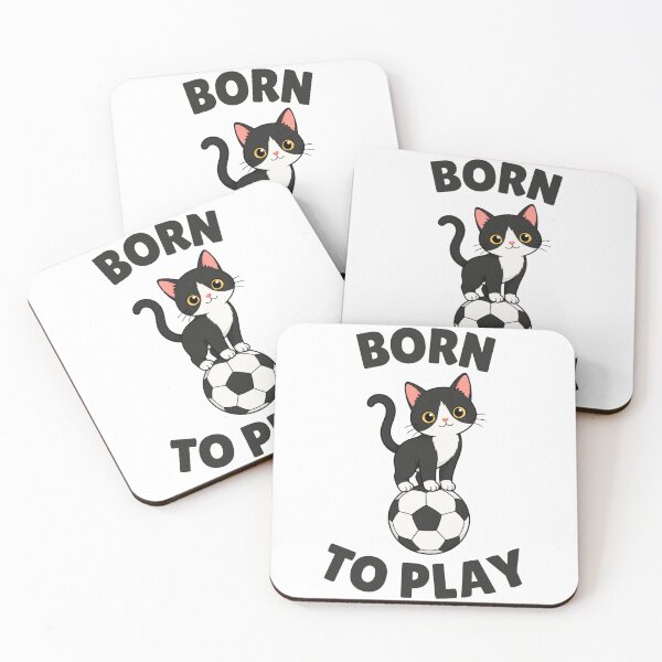 Item preview, Born to Play Tuxedo Cat Soccer designed and sold by Mirsh-design.