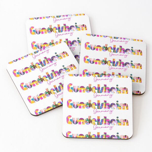 Item preview, Gundelsheim, Germany, Vibrant Abstract City Typography Art designed and sold by Wanderful-roads.