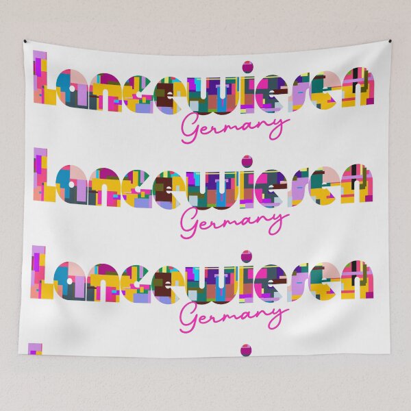 Item preview, Langewiesen, Germany, Vibrant Abstract City Typography Art designed and sold by Wanderful-roads.