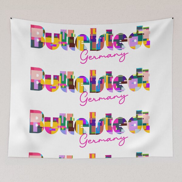 Item preview, Buttelstedt, Germany, Vibrant Abstract City Typography Art designed and sold by Wanderful-roads.
