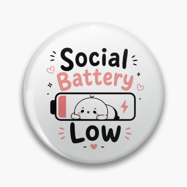 Item preview, Social Battery Low Cute Kawaii Introvert Battery Cartoon Funny Minimalist Sticker designed and sold by Sanika arts .