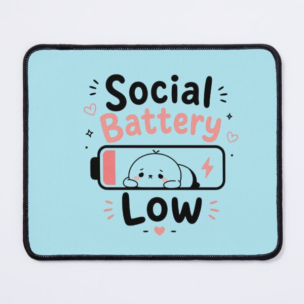 Item preview, Social Battery Low Cute Kawaii Introvert Battery Cartoon Funny Minimalist Sticker designed and sold by Sanika arts .