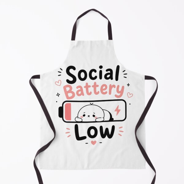 Item preview, Social Battery Low Cute Kawaii Introvert Battery Cartoon Funny Minimalist Sticker designed and sold by Sanika arts .