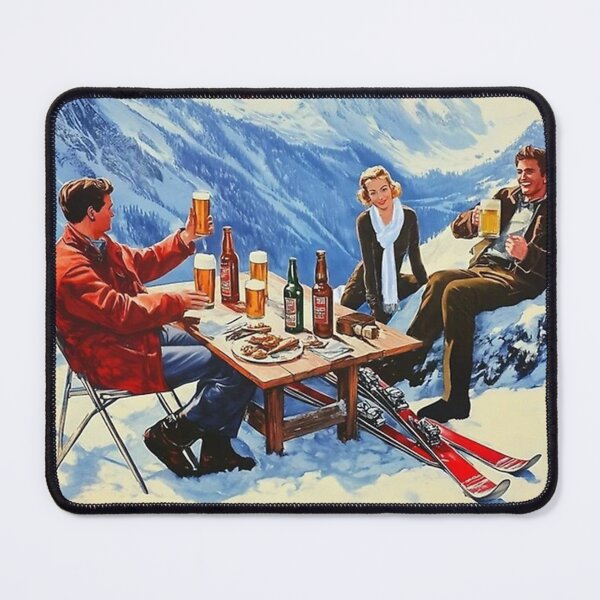 Item preview, Poster Retro Vintage Apres Ski Mountain Painting designed and sold by anthonyJenkiny.