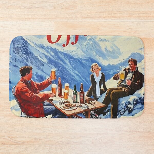 Item preview, Poster Retro Vintage Apres Ski Mountain Painting designed and sold by anthonyJenkiny.