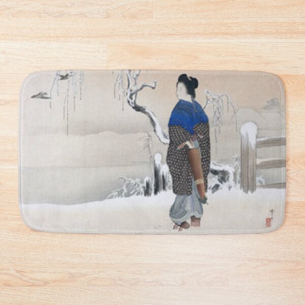 Item preview, Shoen Uemura Elegant Beauty in Snow Vintage Japanese Painting Art designed and sold by vekotpu.