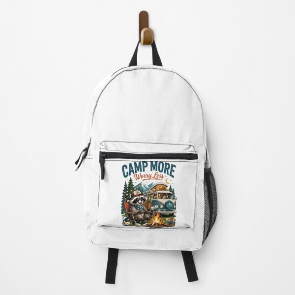 Item preview, Camp More Worry Less Raccoon Camper designed and sold by Sovereign Supply Co..