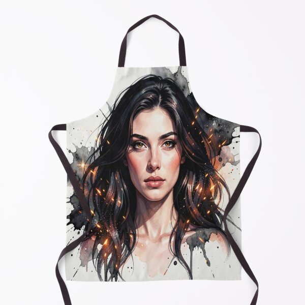 Item preview, Watercolor Portrait – Ink Splash & Ember Glow, Monet Inspired designed and sold by FotoworldEdel.