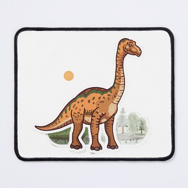 Item preview, Cute Brachiosaurus AI Sticker – Long-Neck Dinosaur in a Prehistoric Forest designed and sold by Artisan Finds Online.