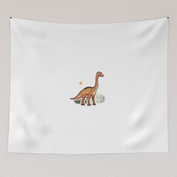 Item preview, Cute Brachiosaurus AI Sticker – Long-Neck Dinosaur in a Prehistoric Forest designed and sold by Artisan Finds Online.