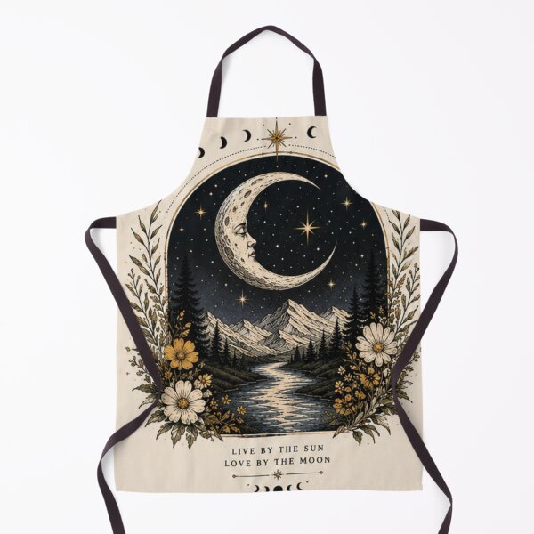 Item preview, Moonlit Mountain River – Vintage Celestial Nature designed and sold by Tytofy.