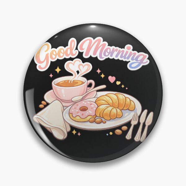 Item preview, Good Morning Breakfast Art – Pink Coffee Cup, Donut & Croissant Illustration designed and sold by EdgeSphere.