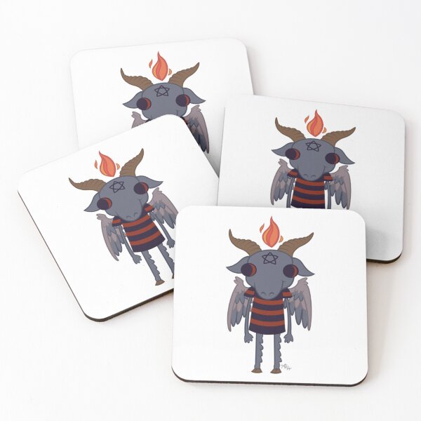 Aperçu de l'œuvre Baphomet, chèvre cornue mignonne en style chibi, art occulte à l'encre créée et vendue par Reneearss.