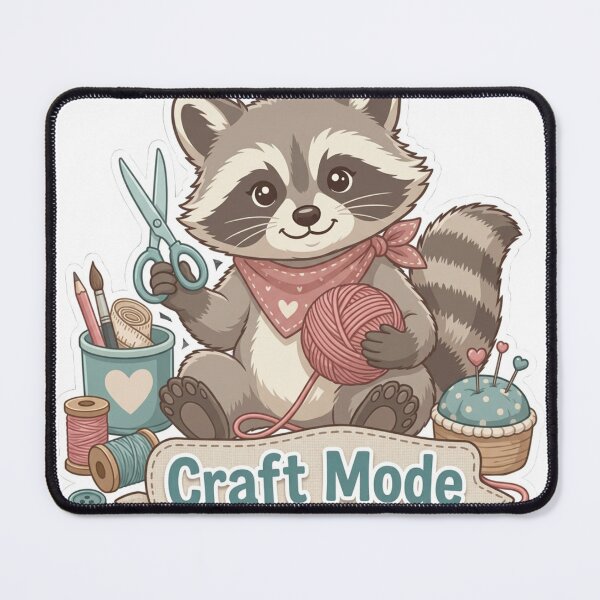 Item preview, Craft Mode Raccoon Mug designed and sold by KHCreative2025.