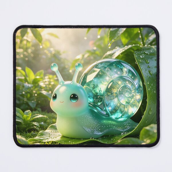 Item preview, Morning Dew Emerald Snail - Fresh Forest Nature Art designed and sold by ABYSSLAB.