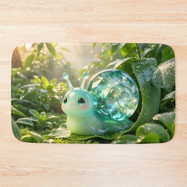 Item preview, Morning Dew Emerald Snail - Fresh Forest Nature Art designed and sold by ABYSSLAB.