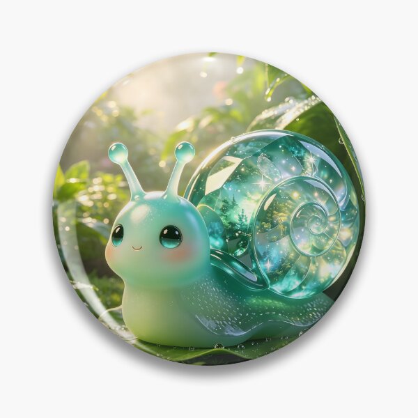Item preview, Morning Dew Emerald Snail - Fresh Forest Nature Art designed and sold by ABYSSLAB.