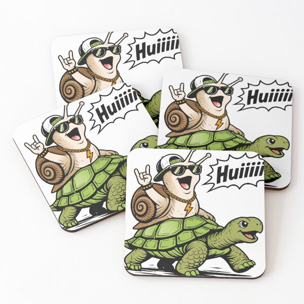 Item preview, Whoosh! Snail on turtle, funny motif designed and sold by Pommes im Bett.