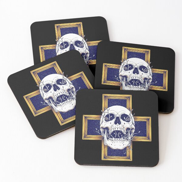 Item preview, Gothic Golden Cross Skull with Celestial Vines designed and sold by nuel-art.