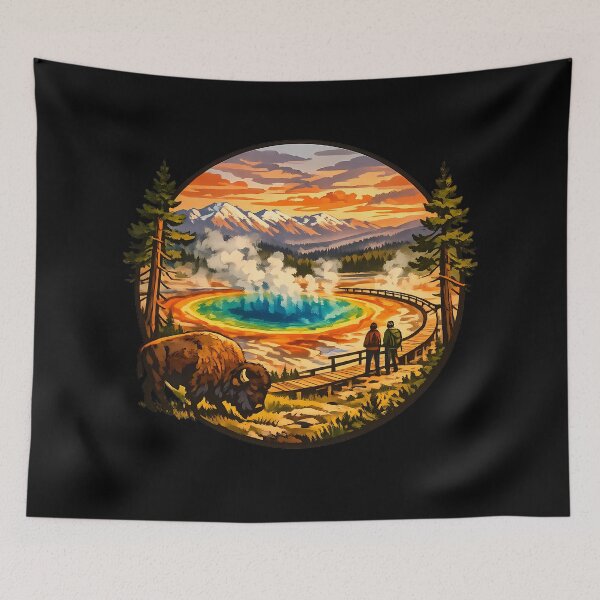 Item preview, Adventure Together Yellowstone Golden Sunset Couple designed and sold by KristenosNehk.