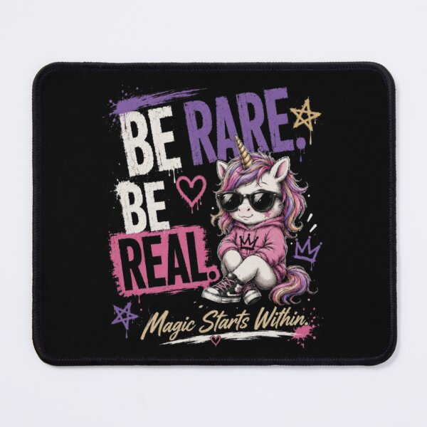 Item preview, Be Rare Be Real – Whimsical Unicorn Fashion Art designed and sold by Dogandesighn.