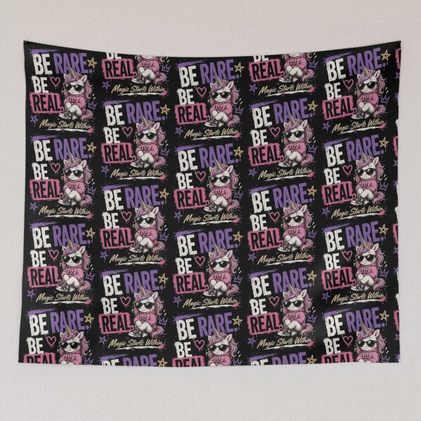 Item preview, Be Rare Be Real – Whimsical Unicorn Fashion Art designed and sold by Dogandesighn.