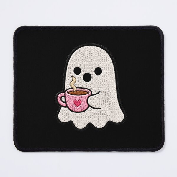 Item preview, Cute Ghost Tea Time Kawaii Embroidery Patch Design designed and sold by ColorSplash123.