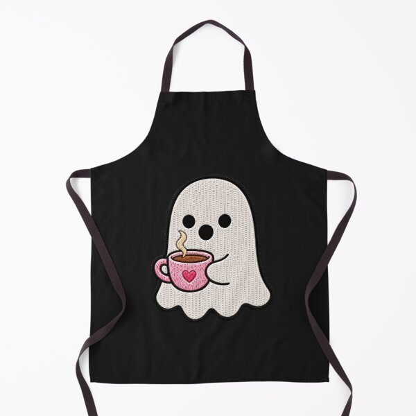 Item preview, Cute Ghost Tea Time Kawaii Embroidery Patch Design designed and sold by ColorSplash123.