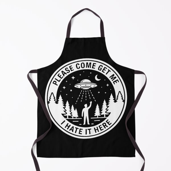 Item preview, Please Come Get Me I Hate It Here – Funny UFO Alien Abduction Badge designed and sold by ShirtRemarks.