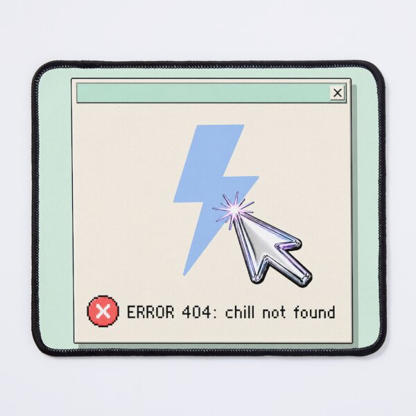 Item preview, Error 404 Chill Not Found Sticker | Y2K Chrome Cursor Lightning Bolt Design designed and sold by loading crush.