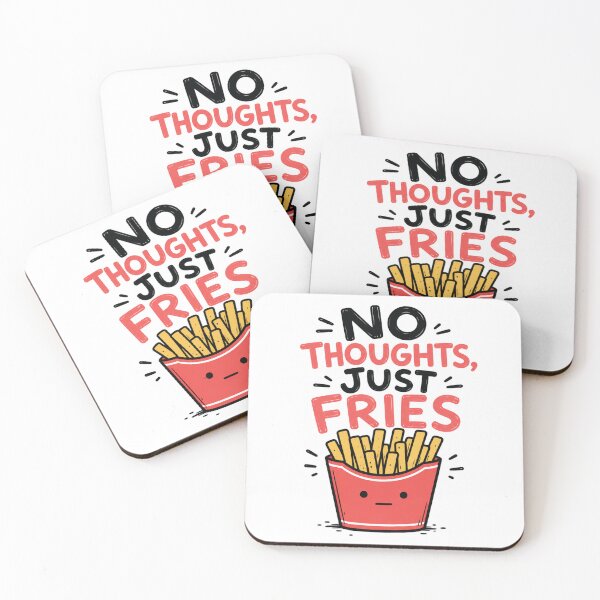 Item preview, Pegatina divertida "Sin pensamientos, solo papas fritas" designed and sold by Get-some-rest.