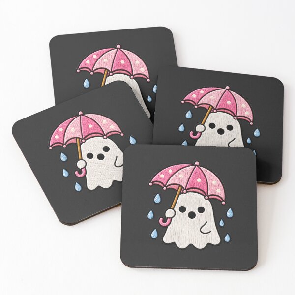 Item preview, Cute Ghost Umbrella Kawaii Embroidery Patch Design designed and sold by ColorSplash123.