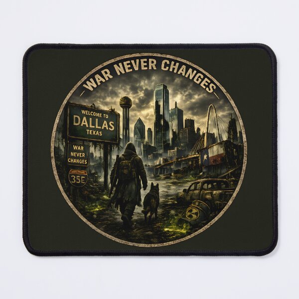 Item preview, War Never Changes – Post-Apocalyptic Dallas Wasteland | Retro Fallout-Inspired Survivor Art designed and sold by RockyGameArt.