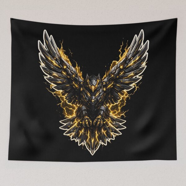 Item preview, Robotic Night Falcon with Golden Voltage Plumage designed and sold by RiteshCenter .