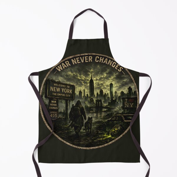 Item preview, War Never Changes - New York | Post Apocalyptic NYC Skyline | Wasteland Survivor & Dog | Dystopian Retro fallout Inspired Art designed and sold by RockyGameArt.