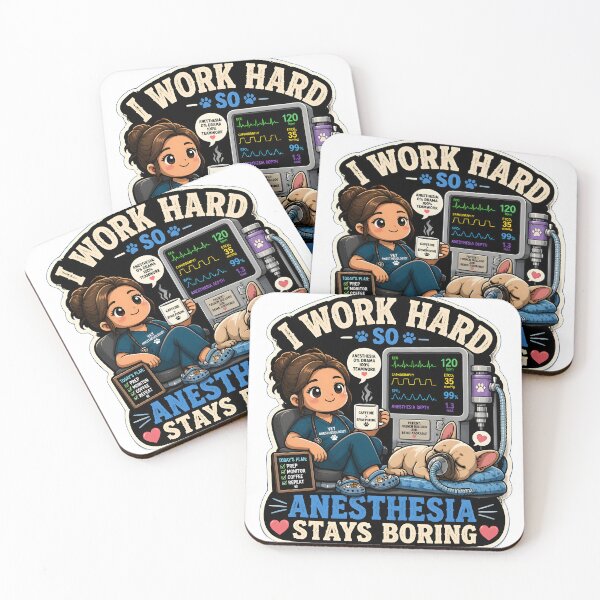 Item preview, I Work Hard So Anesthesia Stays Boring – Funny Veterinary Anesthesiologist Gift designed and sold by Bettybee00.
