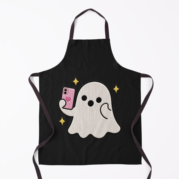 Item preview, Cute Ghost Taking Selfie Kawaii Embroidery Patch Design designed and sold by ColorSplash123.