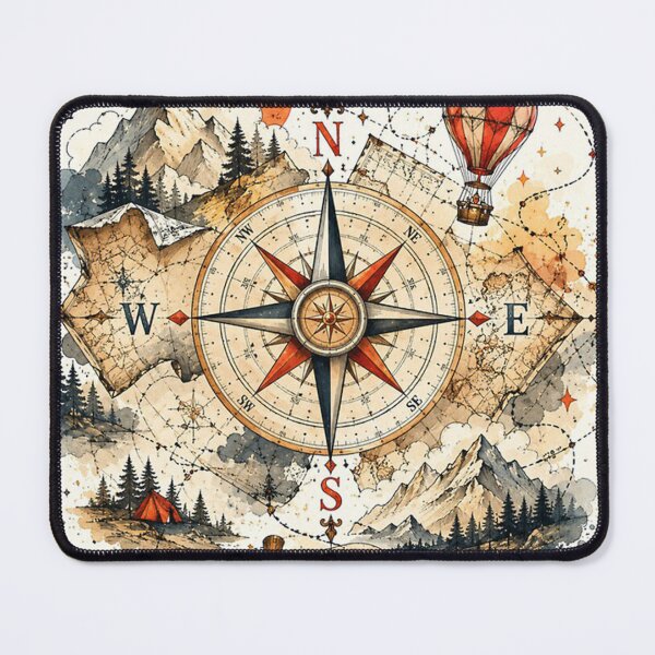 Item preview, Vintage adventure compass with map designed and sold by pameLlapOllis.