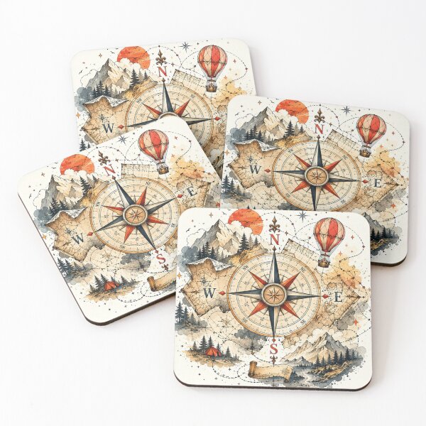 Item preview, Vintage adventure compass with map designed and sold by pameLlapOllis.