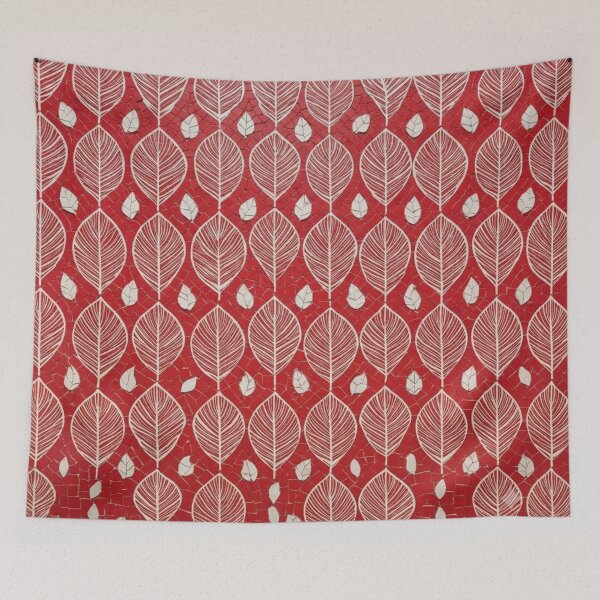 Item preview, Crimson Mosaic: Leaf Silhouette Pattern designed and sold by LiveLearnCreate.
