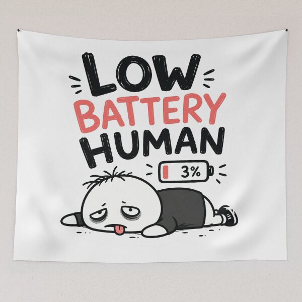 Item preview, Low Battery Human Funny Sticker designed and sold by Get-some-rest.
