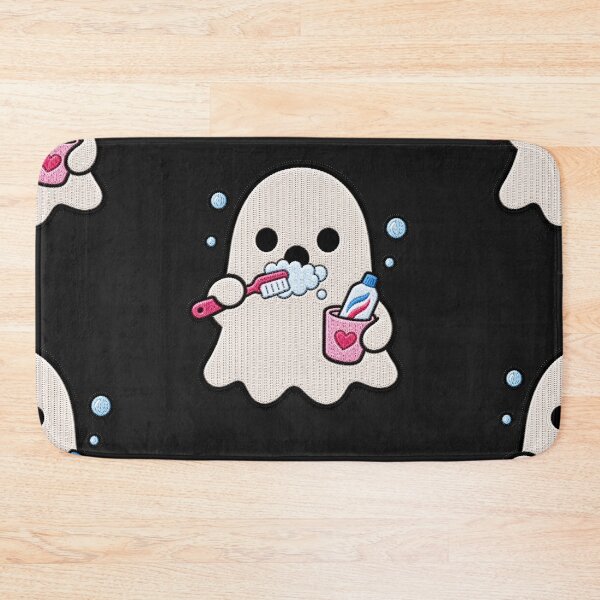 Item preview, Lindo diseño de parche bordado Kawaii de fantasma cepillándose los dientes designed and sold by ColorSplash123.